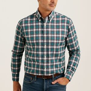 Eton 100% Cotton Checkered Slim Fit Button Down Shirt 17